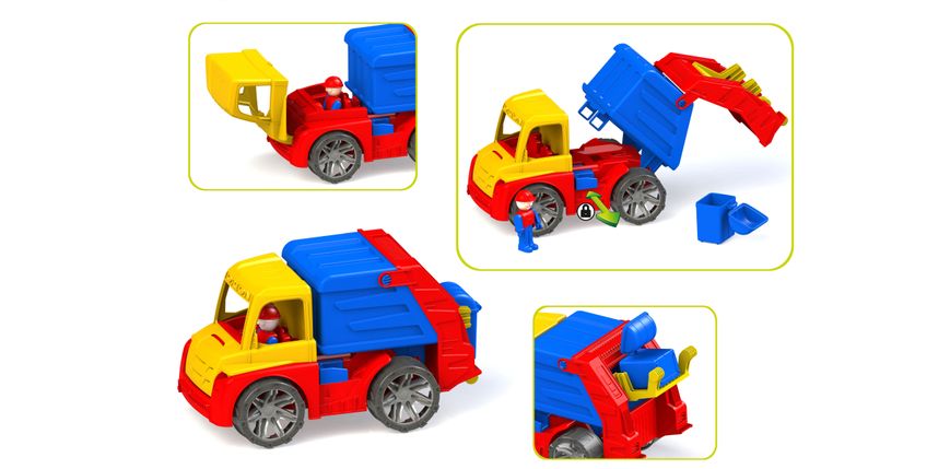 Іграшковий сміттєвоз Оріон М4 з контейнером 29 см жовтий 300 фото 3
