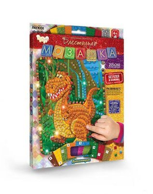 Блискуча мозаїка Danko Toys Динозаврик БМ-02-01 фото 1