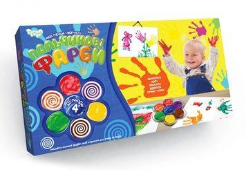 Пальчикові фарби Danko Toys Моя перша творчість 4 кольори РК-02-02 фото 1