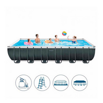 Каркасний прямокутний басейн Intex Ultra XTR Frame 31805 л 732х366х132 см сходи, пісочний фільтр, підстилка фото 1