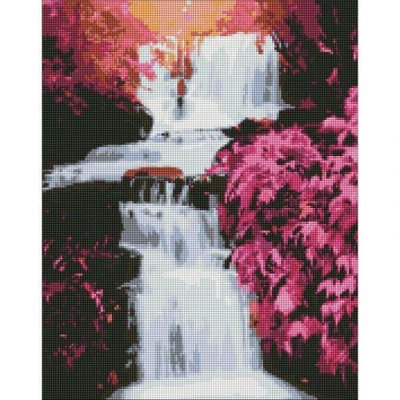 Алмазна мозаїка Ідейка "Тропічний водоспад" 40х50 см AMO7236 фото 1