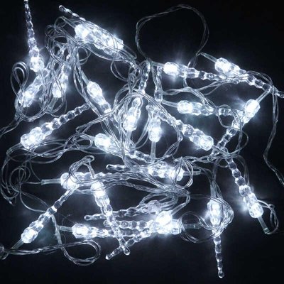 Гірлянда світлодіодна Бурулька 28 лампочок довжина дроту 5 метрів 8 режимів роботи біла C23451-906 фото 1