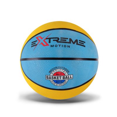 Баскетбольний м'яч №7 Extreme Motion PVC жовто-блакитний BB1485 фото 1