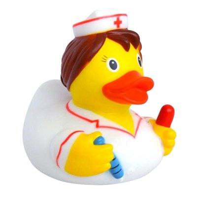 Стильна тематична гумова качечка FunnyDucks "Медсестра" L1886 фото 1