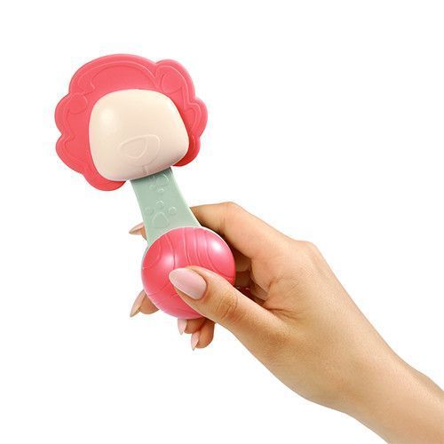 Брязкальце з прорізувачем 0м+ Babyono Левеня рожеве фото 2