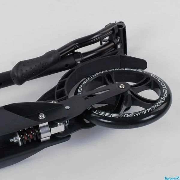 Самокат двухколесный алюминиевый складной Best Scooter Scratch колёса 200 мм черный с серым 22788 фото 5