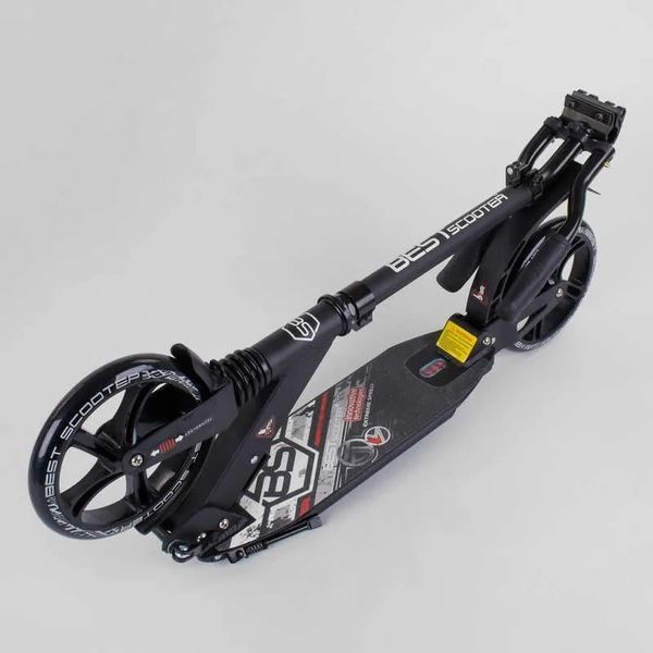 Самокат двухколесный алюминиевый складной Best Scooter Scratch колёса 200 мм черный с серым 22788 фото 7