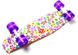 Подростковый пенниборд с ярким принтом и подсветкой всех колес "Violet Flowers" фото 5