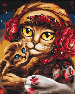 Картина по номерам BrushMe серии Патриот "Семья котиков ©Марианна Пащук" 40х50см BS53117 фото 1