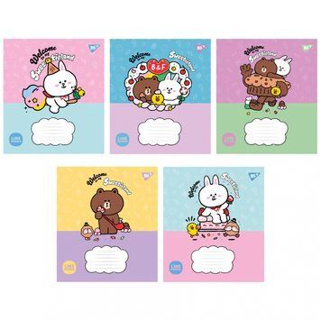 Набір учнівських зошитів Yes Line Friends. Sweetieland формат А5, 12 арк. в клітинку 25 шт. 766921 фото 1