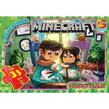 Пазлы G-Toys "Minecraft: Пасха" 35 элементов + постер 21 х 30 см MC777 фото 1