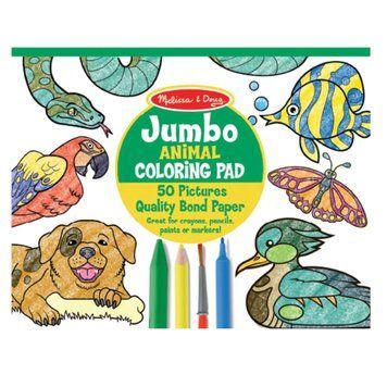 Альбом раскрасок "Животные" Melissa & Doug 50 листов формата 36х28 см MD14200 фото 1