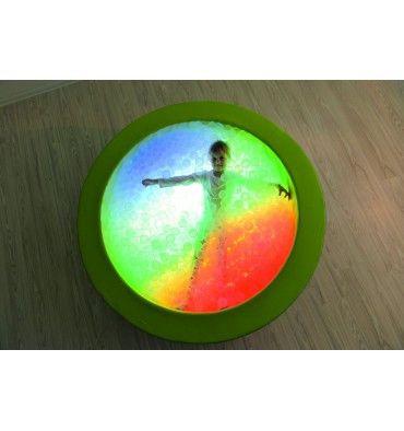 Сухой бассейн с подсветкой Tia 150х150х40 см круглый с матом стенка 20 см кожзам фото 2