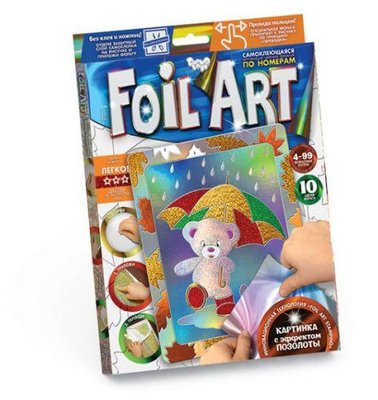 Аплікація кольоровою фольгою Danko Toys Foil Art Ведмедик FAR-01-03 фото 1