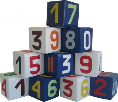 Игровой набор кубиков из мягких модулей Tia Цифры 20 см 1 куб 10 элементов фото 1