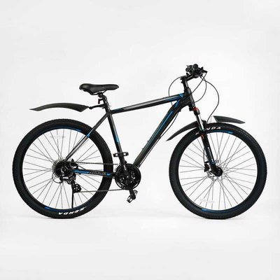 Велосипед дорослий спортивний 27.5" MAXXPRO алюмінієва рама 20" гідравлічні гальма чорний із синім N2705-2 фото 1