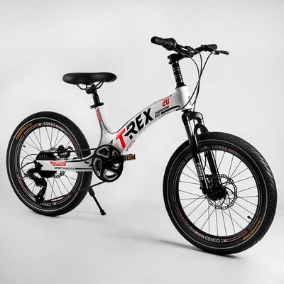 Велосипед підлітковий двоколісний 20" CORSO T-REX білий 64899 фото 1