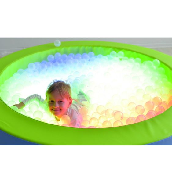 Дитячий сухий басейн з підсвічуванням Tia 150х150х40 см круглий з матом стінка 20 см шкірозамінник фото 3