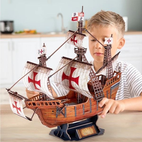 3D пазл об'ємний Cubic Fun Корабель Санта-Марія 204 елемента T4038h фото 4