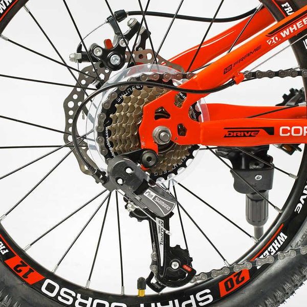Велосипед подростковый двухколёсный 20" CORSO Spirit 7 скоростей стальная рама 12" оранжевый TK - 20140 фото 5