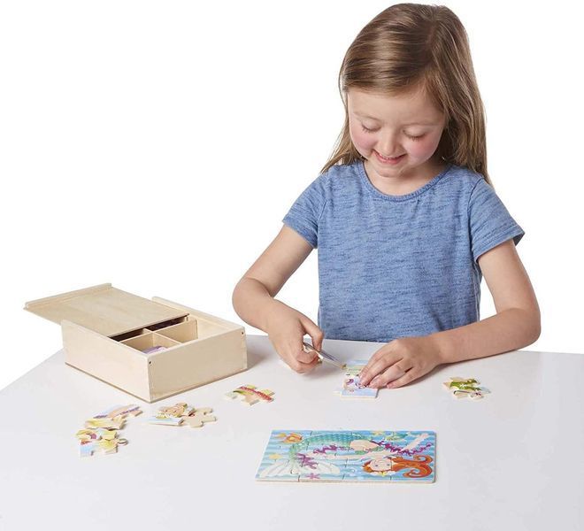 Деревянный пазл 4 в 1 Melissa&Doug "Сказочные друзья" 12х4 элементов 15х20 см MD9520 фото 3