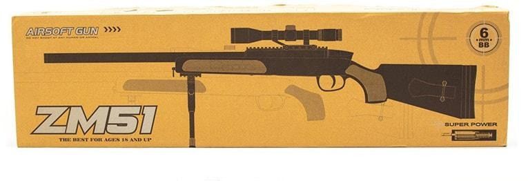 Игрушечная металлическая снайперская винтовка на пластиковых пульках CYMA ZM51 фото 2