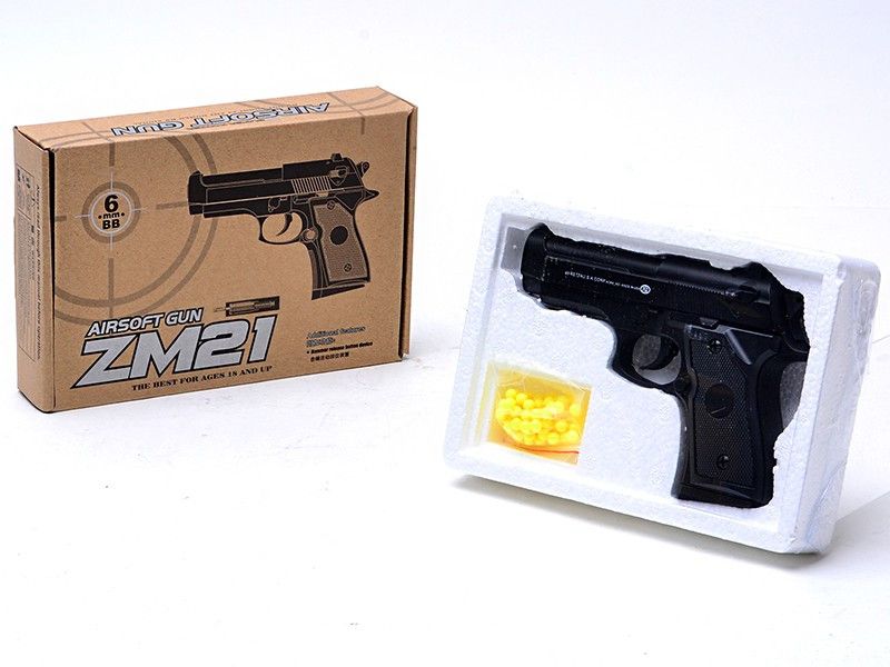 Іграшковий металевий пістолет CYMA (Beretta 92) на пластикових кульках 6мм ZM21 фото 6