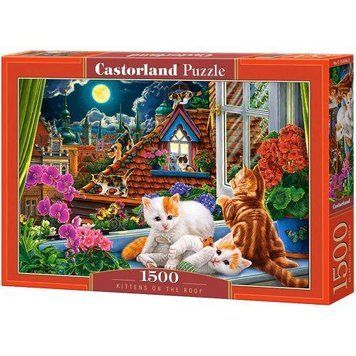 Пазли Castorland "Кошенята на даху" 1500 елементів 68 х 47 см C-152056 фото 1