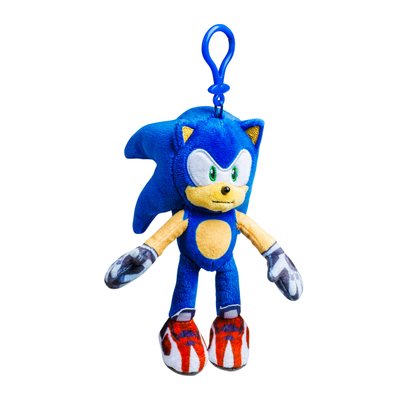 Мягкая игрушка на клипсе для рюкзака Sonic Prime Соник Спорт 15 см фото 1