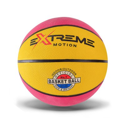 Баскетбольний м'яч №7 Extreme Motion PVC рожевий BB1485 фото 1