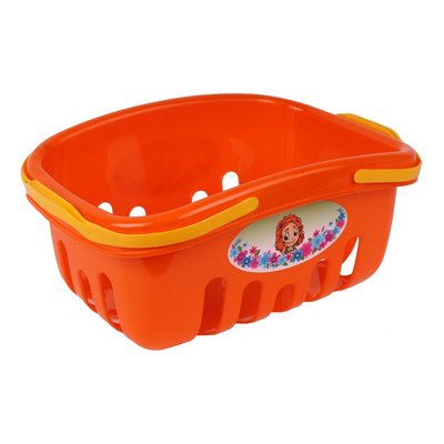 Детская игрушечная корзинка ТехноК с ручками 27 x 18 x 12 см оранжевая 6191 фото 1