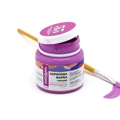 Художня глянсова акрилова фарба BrushMe колір "Пастельно-фіолетова" 50 мл AP5053 фото 1