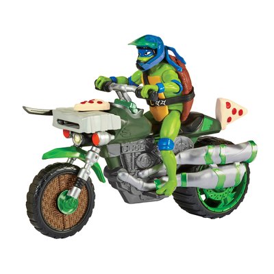Ігрова фігурка з транспортом TMNT Черепашки-Ніндзя Movie III Леонардо на мотоциклі фото 1