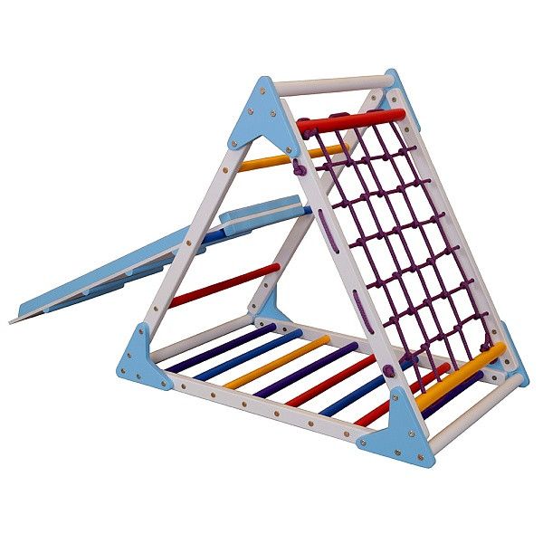 Трикутник Пиклера Sportbaby для раннього розвитку з кольоровою сіткою висота 80 см з гіркою 100 см фото 7