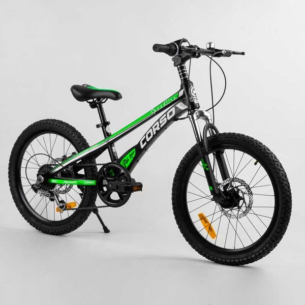 Велосипед подростковый двухколёсный 20" Corso Speedline черно-зеленый MG-74290 фото 2