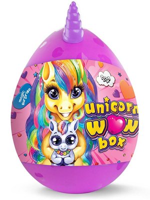 Яйце - сюрприз для дівчаток Danko Toys Unicorn WOW Box укр фіолетовий UWB-01-01U фото 1