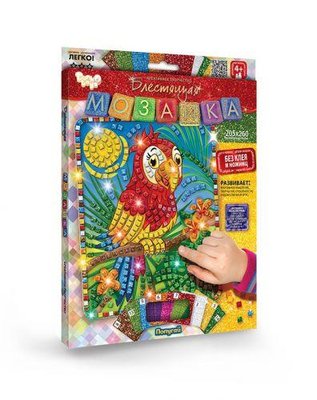 Блискуча мозаїка Danko Toys Папуга БМ-02-06 фото 1