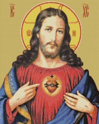 Алмазна мозаїка Brushme "Серце Ісуса" 40х50см DBS1090 фото 1