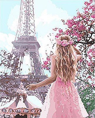 Картина за номерами Ідейка "Закохана в Париж 2" 40х50см KHO4568 фото 1