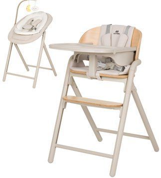 Стільчик для годування CARRELLO Tenero з шезлонгом та алюмінієвою рамою Olympus Beige Wooden CRL-9507 фото 1