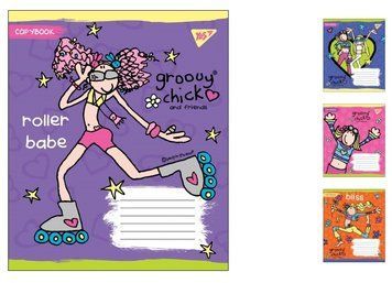 Набір учнівських зошитів Yes GROOVY CHICK формат А5, 12 арк. в лінійку 25 шт. 764501 фото 1