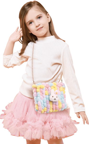 Набір для творчості для дівчинки від 6 років BrushMe Pom Pom Bag &laquo;Веселковий зайчик&raquo; квадратний фото 5