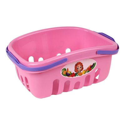 Детская игрушечная корзинка ТехноК с ручками 27 x 18 x 12 см розовая 6191 фото 1