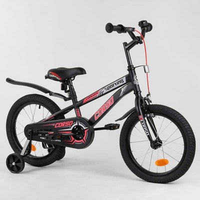Велосипед детский двухколёсный 16" CORSO Sporting черно-красный R-16119 фото 1