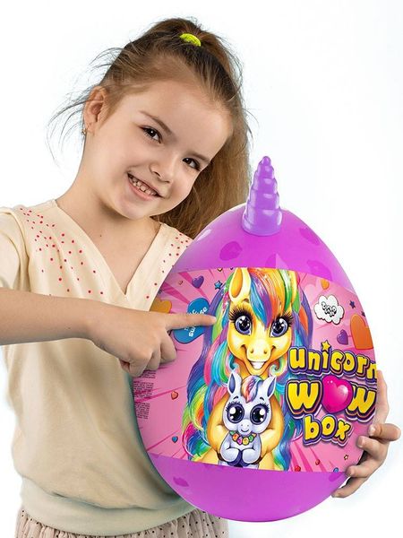 Яйцо - сюрприз для девочек Danko Toys Unicorn WOW Box укр фиолетовый UWB-01-01U фото 2