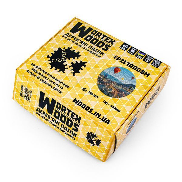 Круглый деревянный пазл 30х30 см Wortex Woods Древние храмы Багана 188 элементов необычной формы PZL10004 фото 7