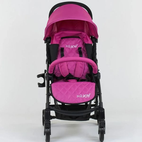 Прогулочная коляска JOY с чехлом для ног розовая W 8095 фото 4
