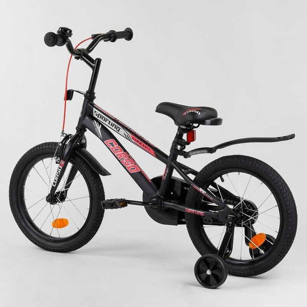 Велосипед дитячий двоколісний 16" CORSO Sporting чорно-червоний R-16119 фото 3
