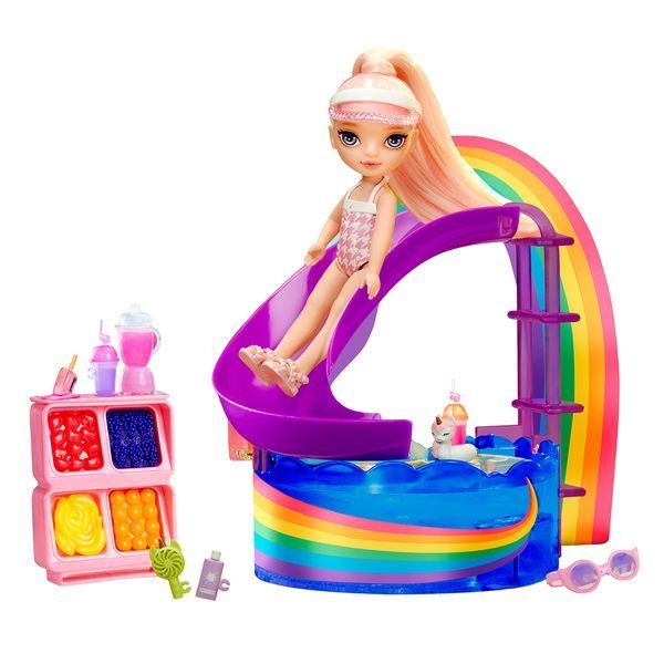 Ігровий набір з лялькою RAINBOW HIGH серії "Littles" Веселкове свято в басейні з аксесуарами 15 см 522249 фото 6