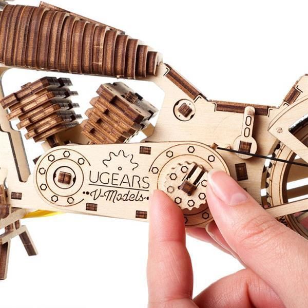 3D конструктор механічний дерев'яний Ugears Байк 189 деталей 70051 фото 9